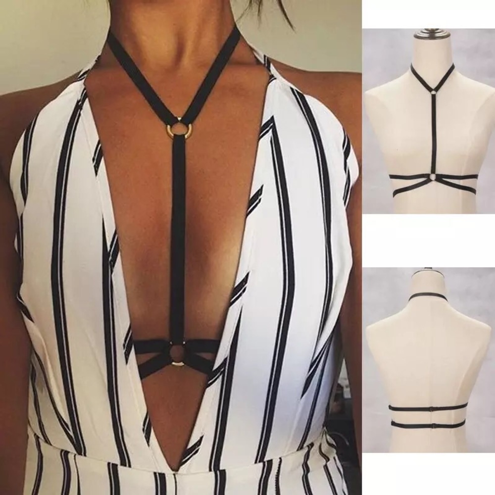 Sexy Lingerie Garter Strappy Cage Bra